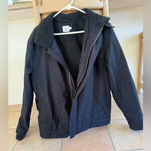 Men's Black Sherpa-Lined Jacket